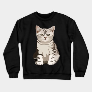 Striped Kitten - Hand-Drawn Crewneck Sweatshirt